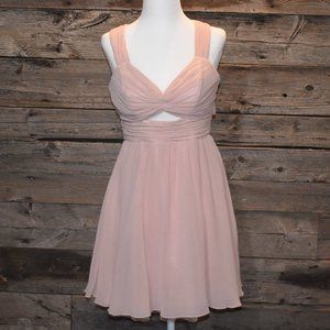 Blush Pink Chiffon Mini Party Dress M